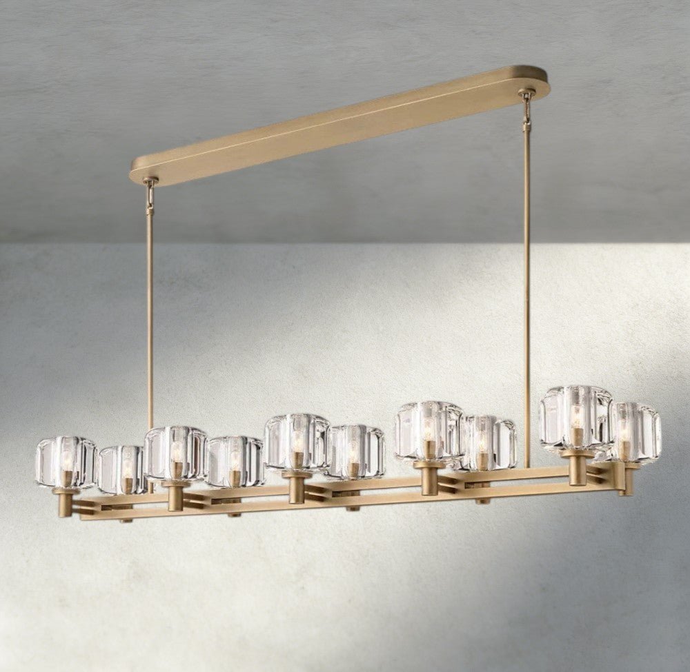 Demaret double Linear chandelier 54", 72" - Brig