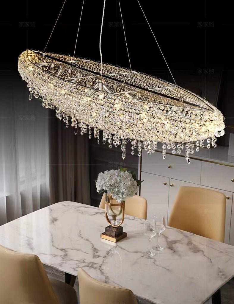 Designer Creative Light Luxury Boat - shaped Crystal Chandelier for Bedroom/ Living Room/ Bar /Dining Room - briglamps