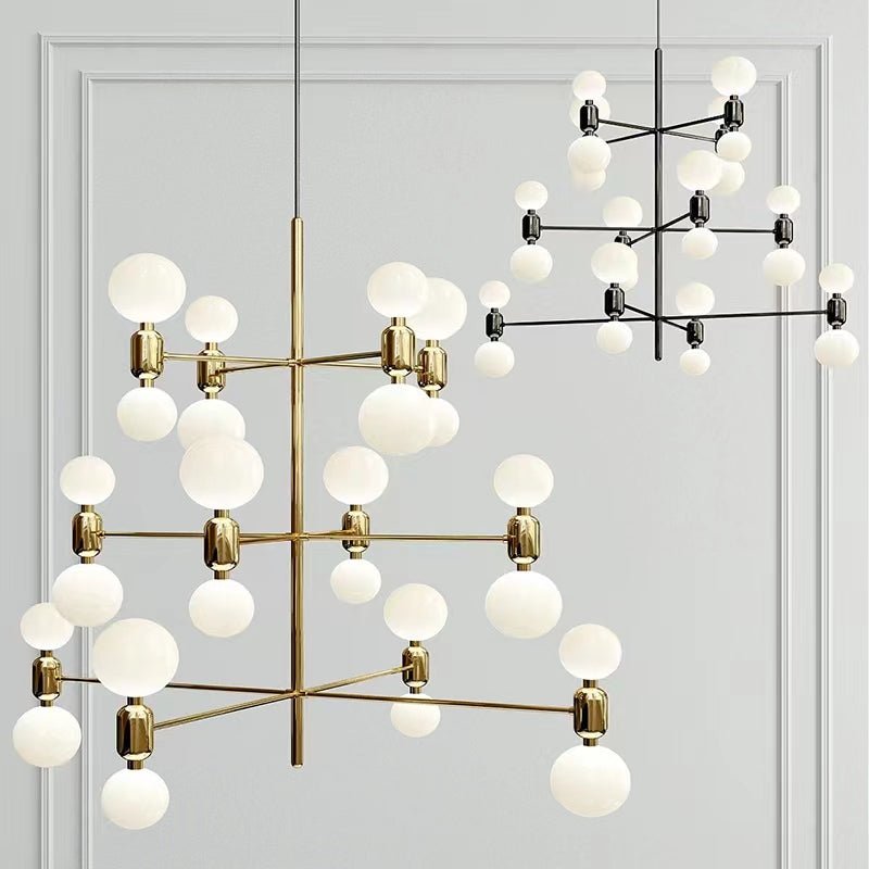Designer Model Minimalist Multi - bulb Combination Chandelier for Living/Dining Room - briglamps