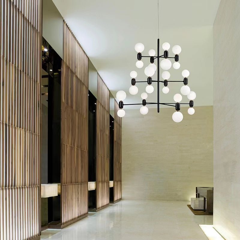 Designer Model Minimalist Multi - bulb Combination Chandelier for Living/Dining Room - briglamps