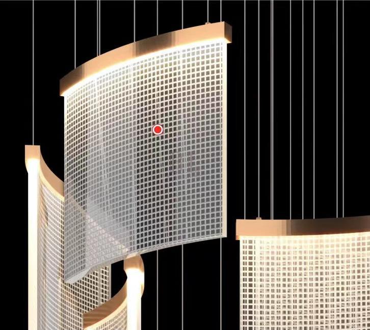 Designer Tile Chandelier For Foyer And High Ceiling Living Room - Brig Lighting