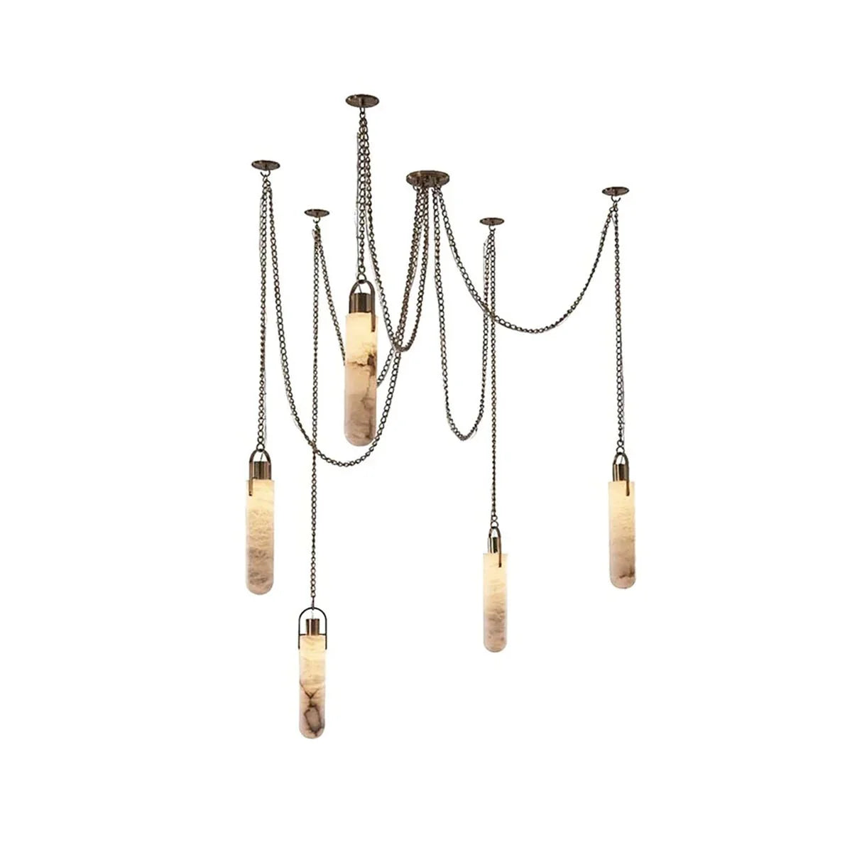 Dome Chain Alabaster Chandelier - Cyran Lamps