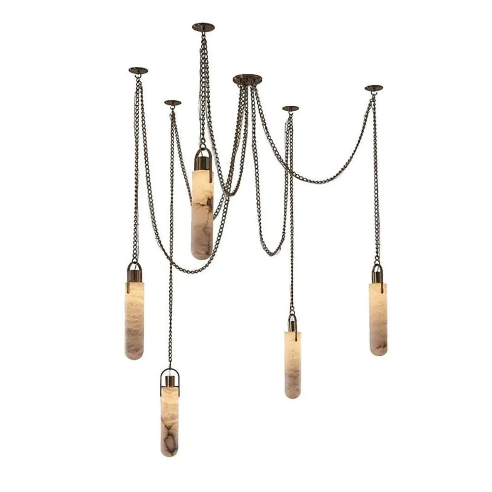 Dome Chain Alabaster Chandelier - Cyran Lamps