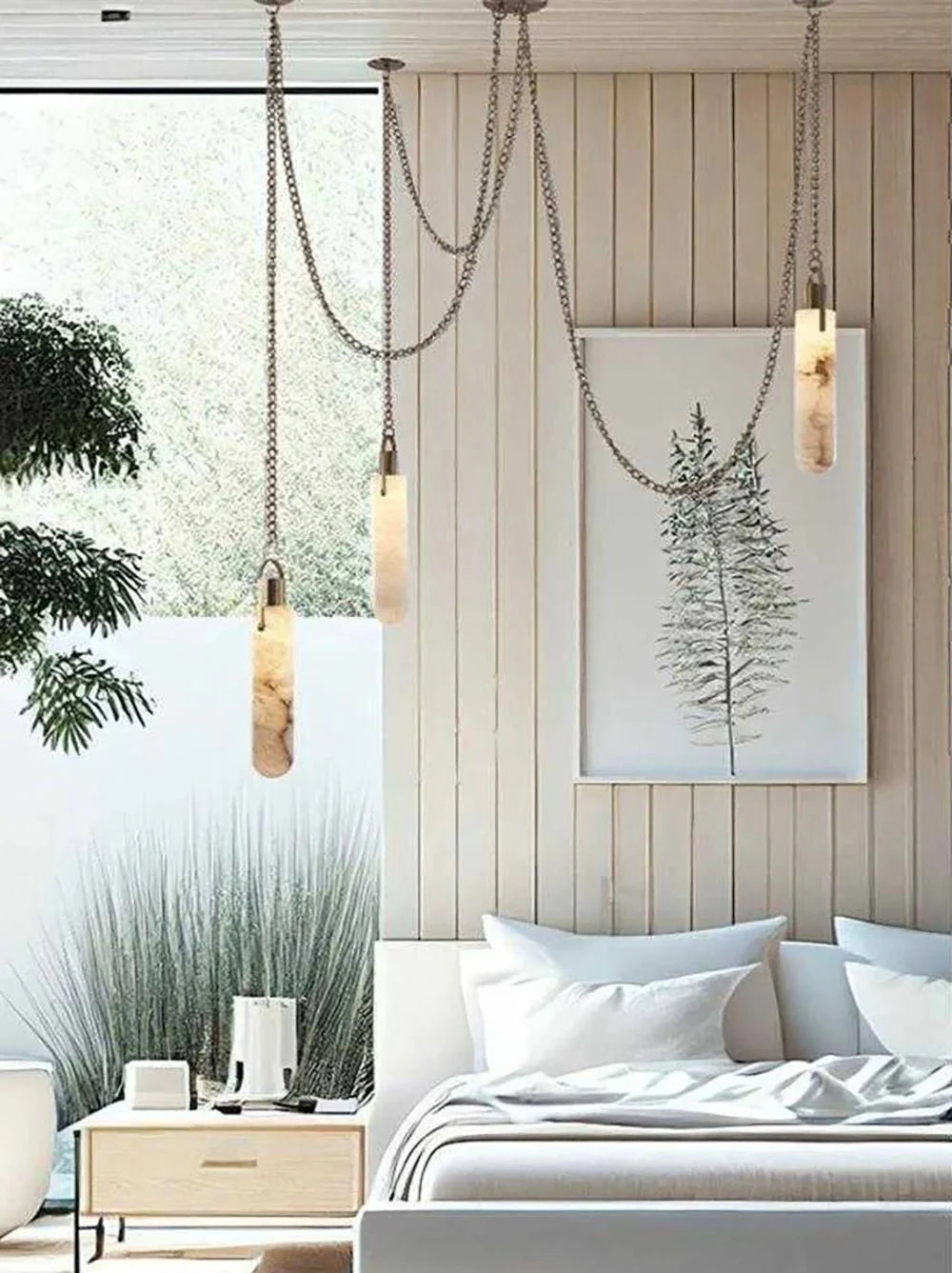 Dome Chain Alabaster Chandelier - Cyran Lamps