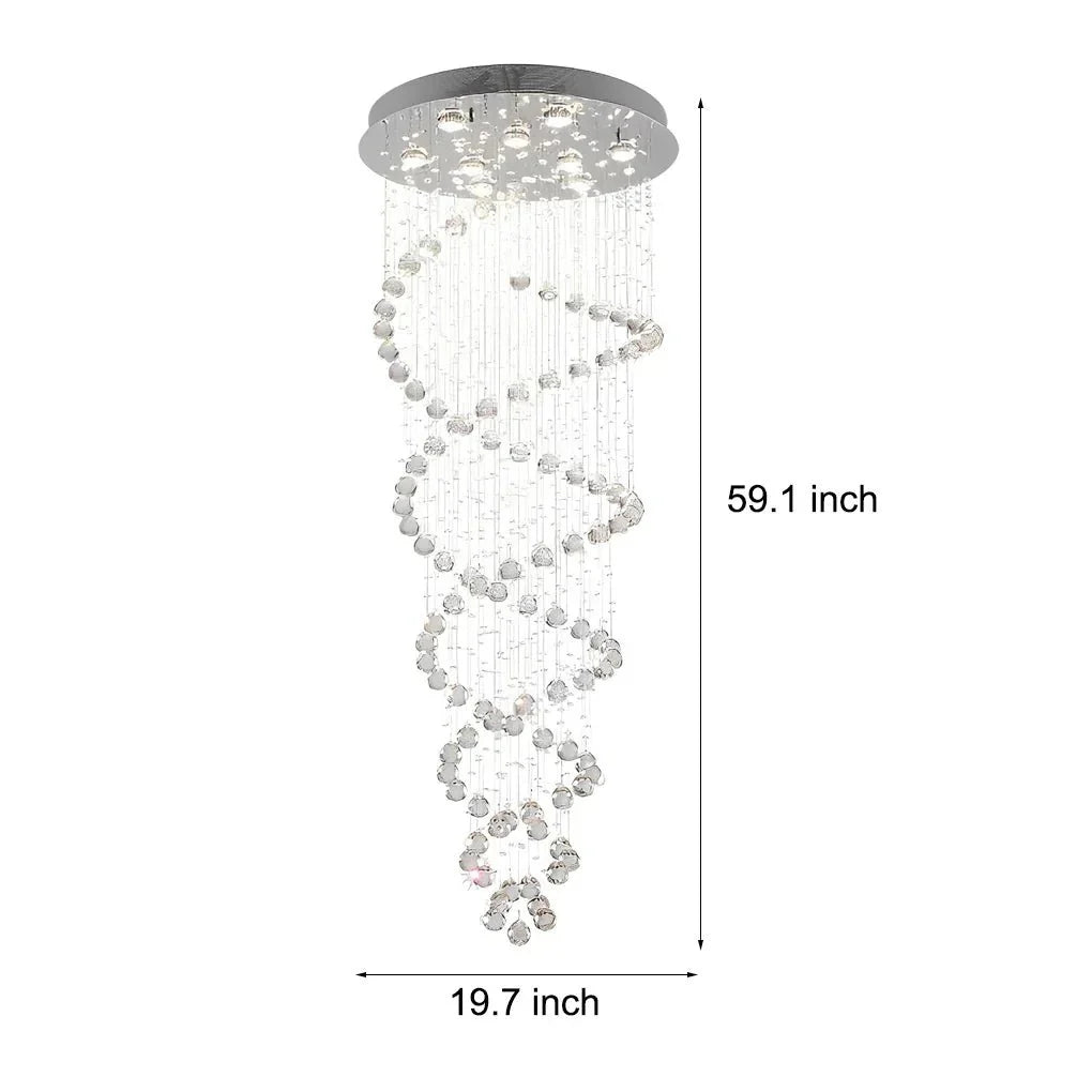 Double Spiral Three Step Dimming LED Modern Staircase Chandelier - Cyran Lamps