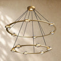 Ecletant Two-Tier Round Chandelier - Lacquered Burnished Brass / 48’’