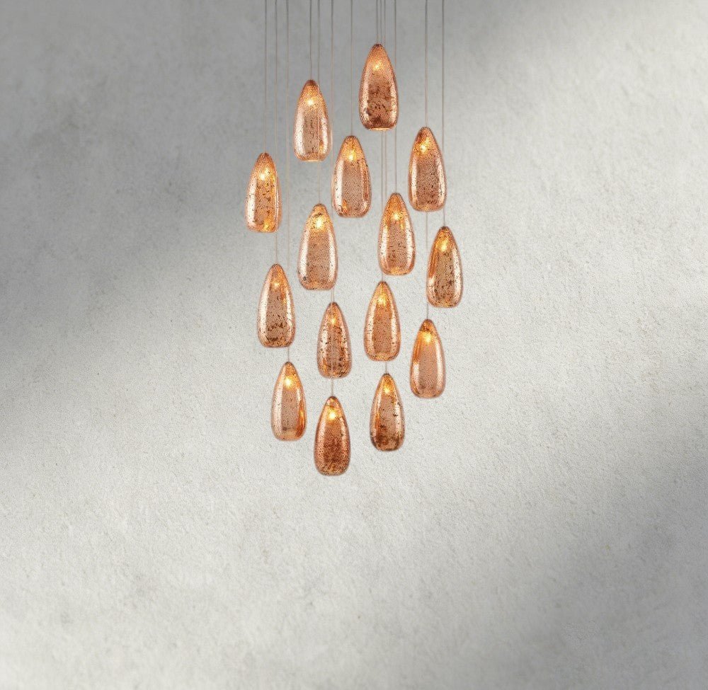 Edda Round Glass Chandelier 23", 35" - Brig