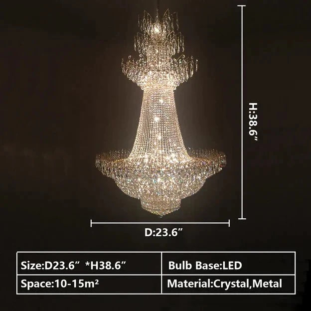 Empire Extra Large French Classic Multi - tiered Crystal Chandelier - briglamps