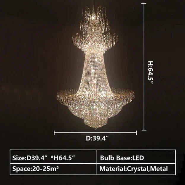 Empire Extra Large French Classic Multi - tiered Crystal Chandelier - briglamps
