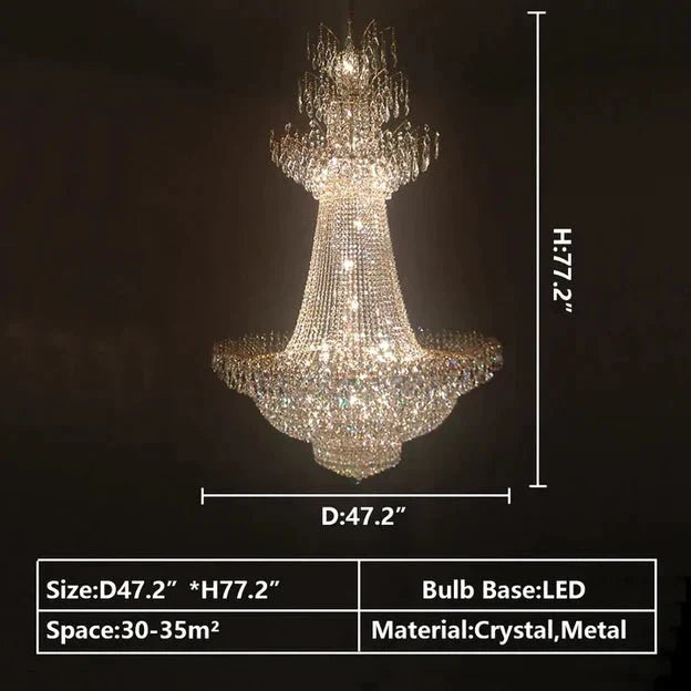 Empire Extra Large French Classic Multi - tiered Crystal Chandelier - briglamps