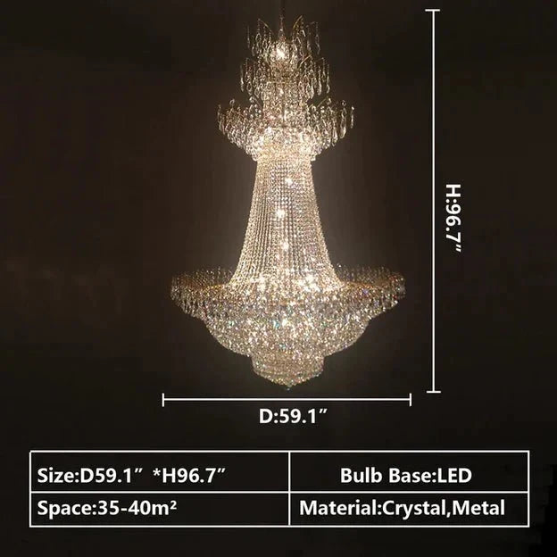 Empire Extra Large French Classic Multi - tiered Crystal Chandelier - briglamps