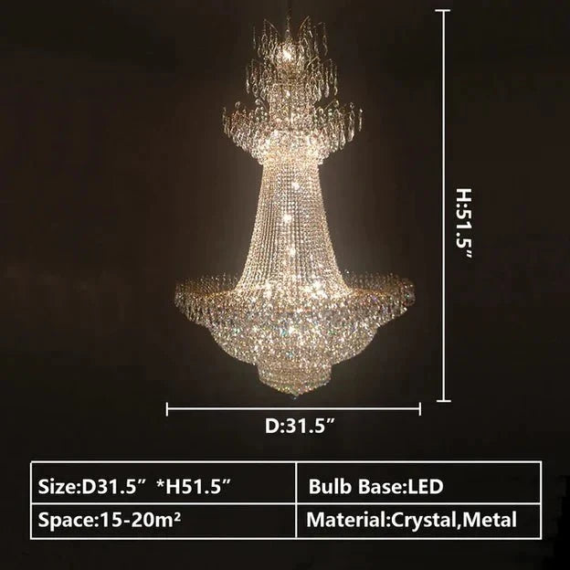 Empire Extra Large French Classic Multi - tiered Crystal Chandelier - briglamps