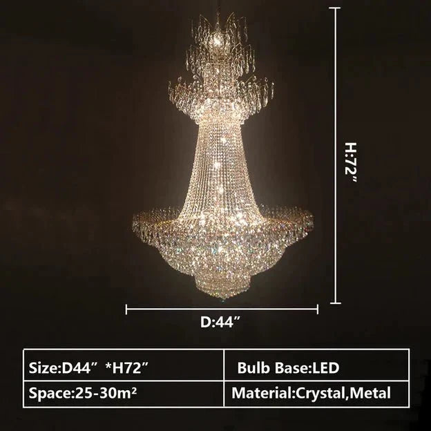 Empire Extra Large French Classic Multi - tiered Crystal Chandelier - briglamps