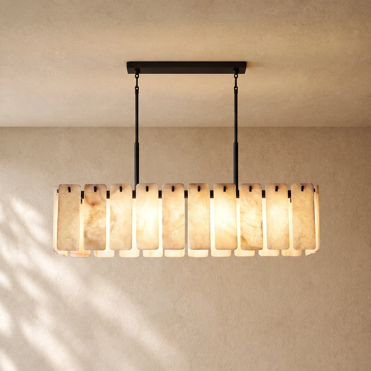 Calametta Onyx Rectangular Chandelier - Bronze / 60’’