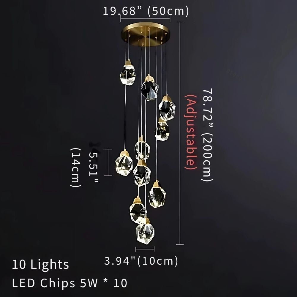 Eve Modern Crystal Chandelier for Staircase - Brig Lighting