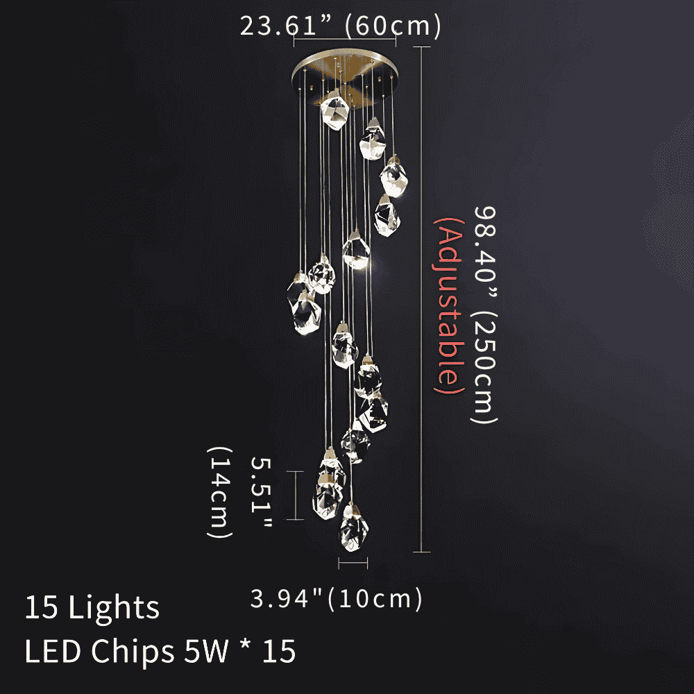 Eve Modern Crystal Chandelier for Staircase - Brig Lighting