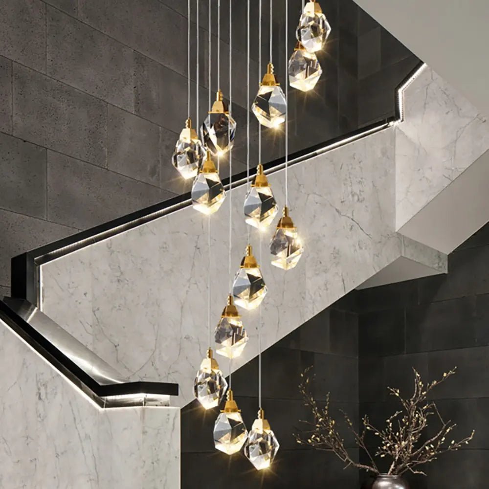 Eve Modern Crystal Chandelier for Staircase - Brig Lighting