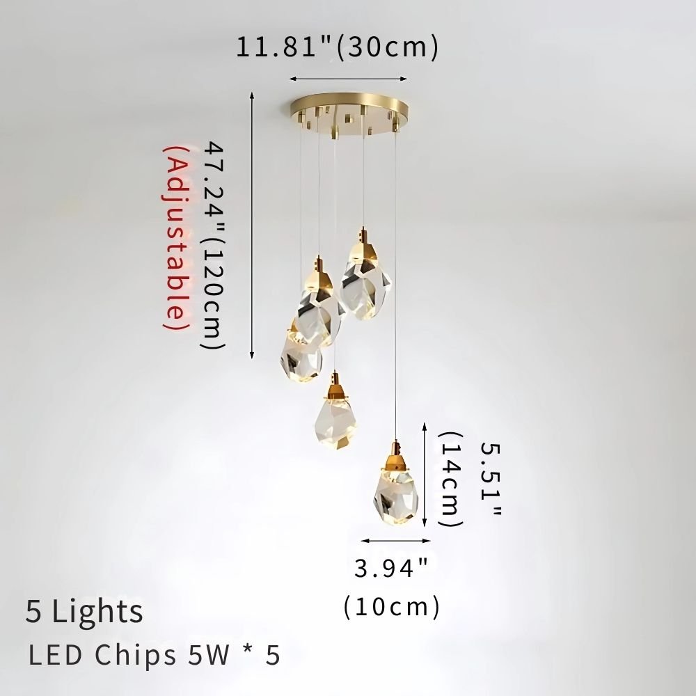 Eve Modern Crystal Chandelier for Staircase - Brig Lighting