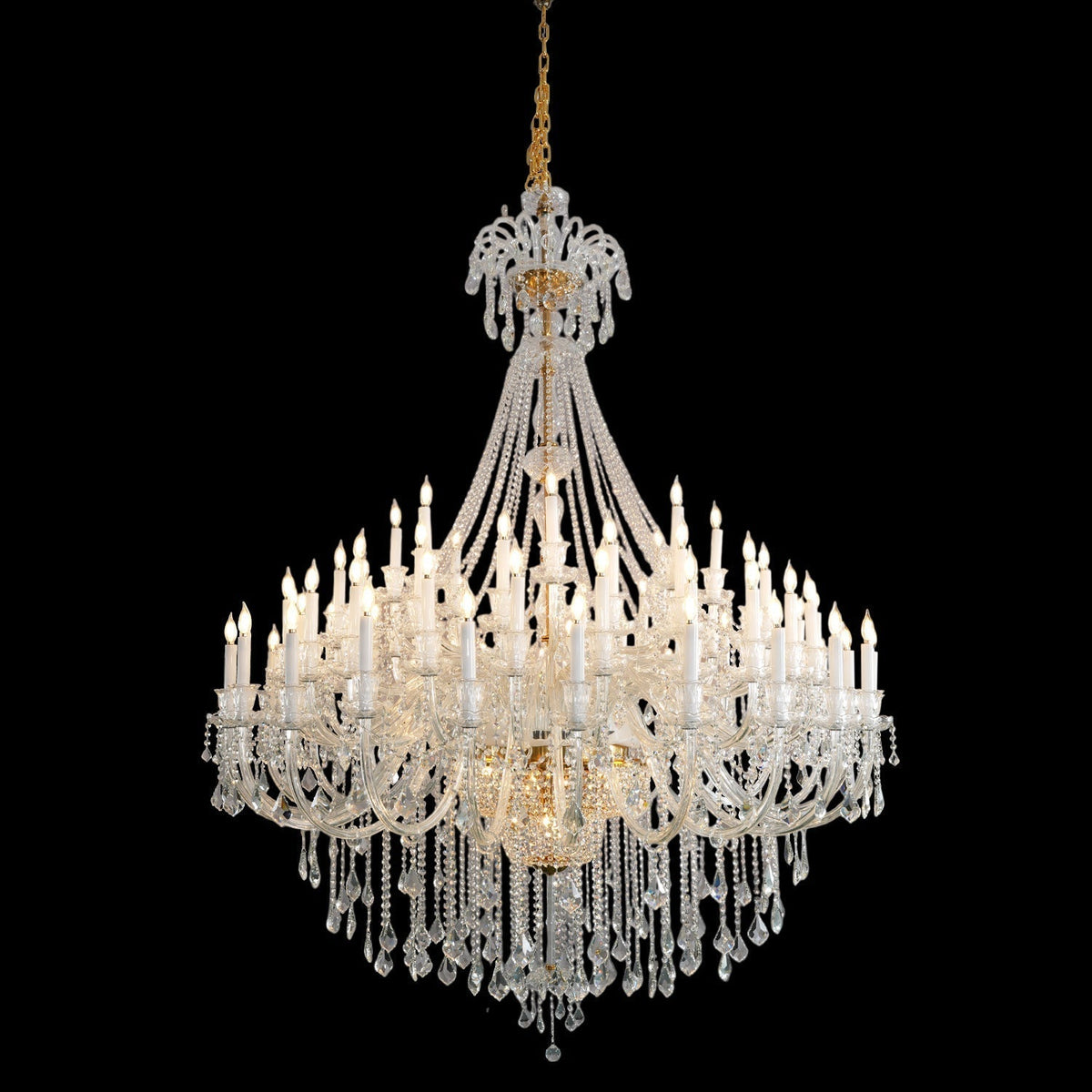 Extra Large Classic Traditional Crystal Chandelier 60/72/90 Lights for Hotel, Showroom, Foyer , Wedding Hall,Coffee Shop - briglamps