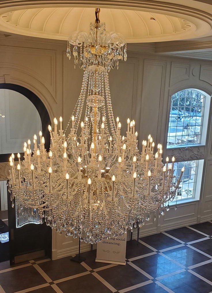 Extra Large Classic Traditional Crystal Chandelier 60/72/90 Lights for Hotel, Showroom, Foyer , Wedding Hall,Coffee Shop - briglamps
