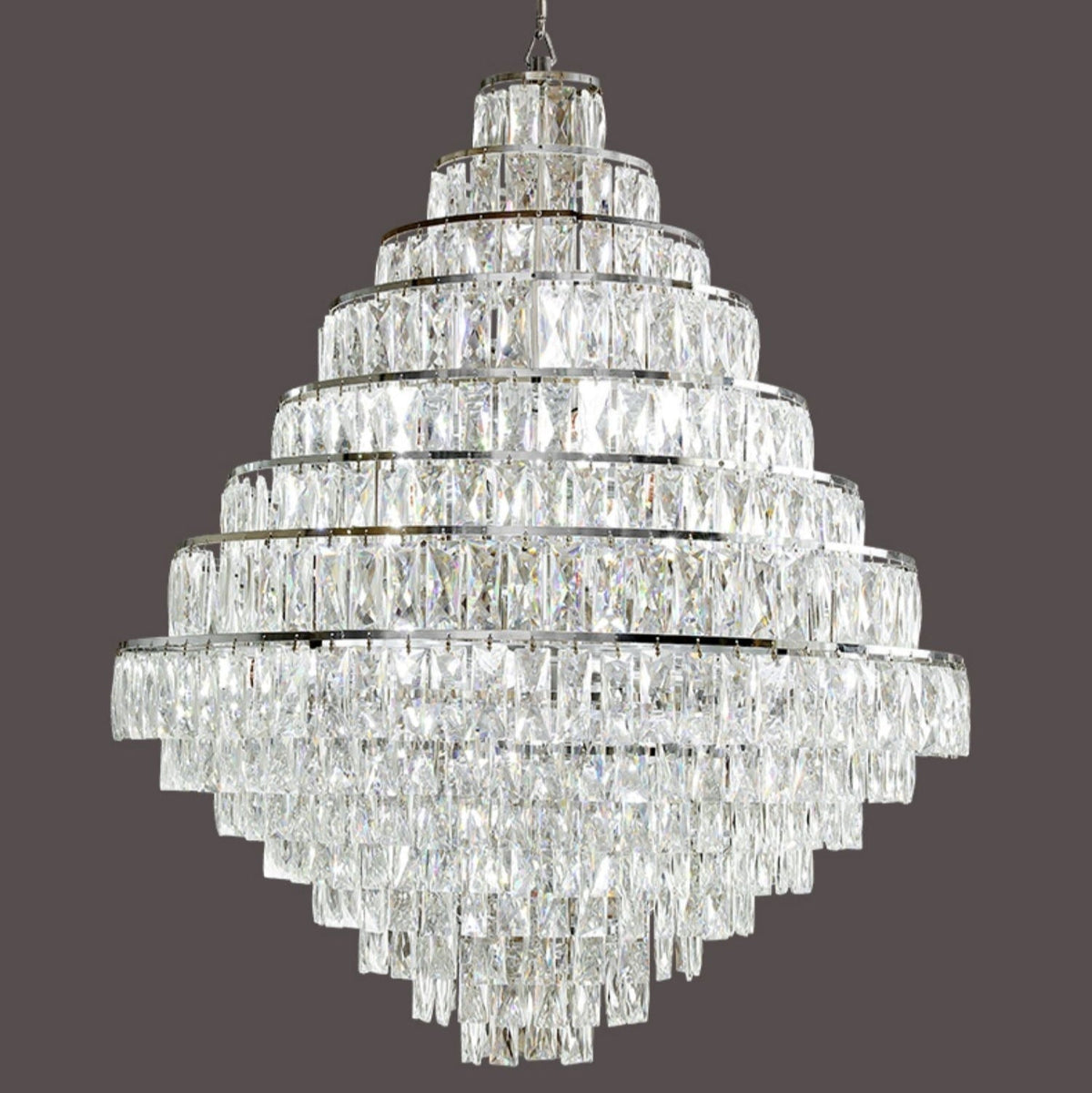 Extra Large Decorative Crystal Chandelier Foyer Hall Ceiling Light Fixture For Staircase In Gold/ Chrome - briglamps