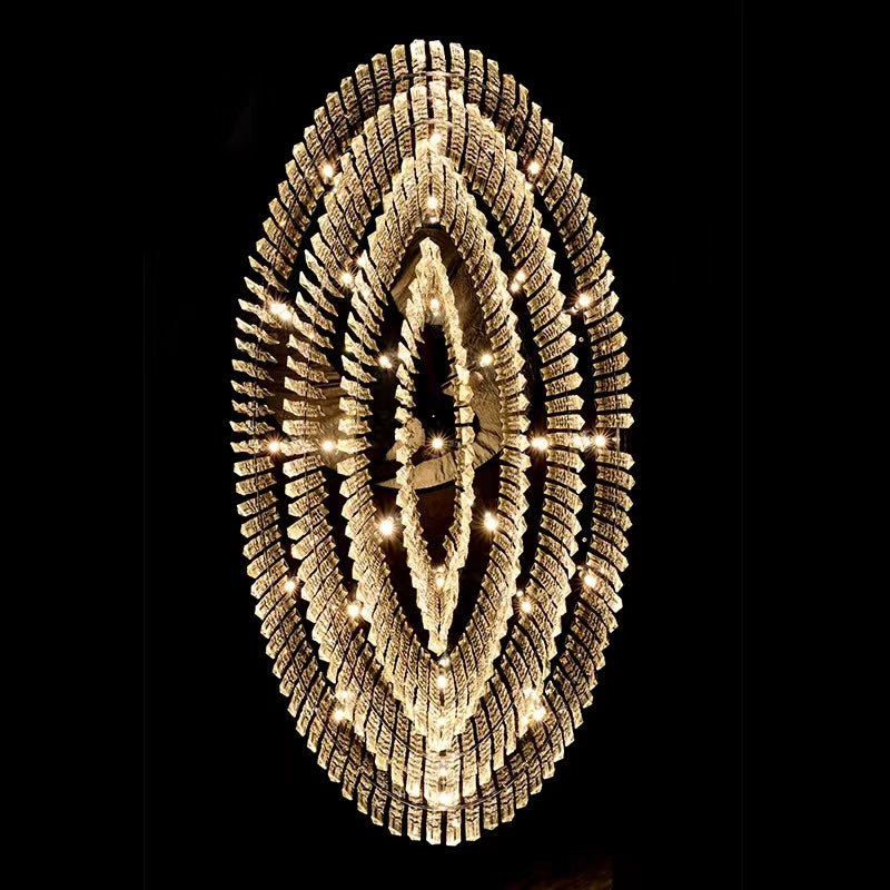 Extra Large Flush Mount Multi - tier Crystal Chandelier Modern Luxury Light Fixture For Living Room/Dining Room/Bedroom - briglamps