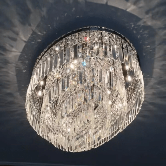 Extra Large Flush Mount Multi - tier Crystal Chandelier Modern Luxury Light Fixture For Living Room/Dining Room/Bedroom - briglamps