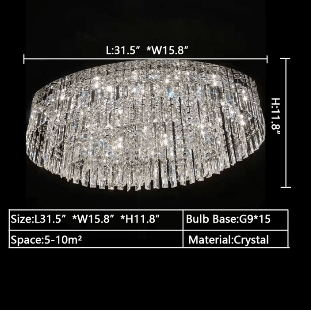 Extra Large Flush Mount Multi - tier Crystal Chandelier Modern Luxury Light Fixture For Living Room/Dining Room/Bedroom - briglamps