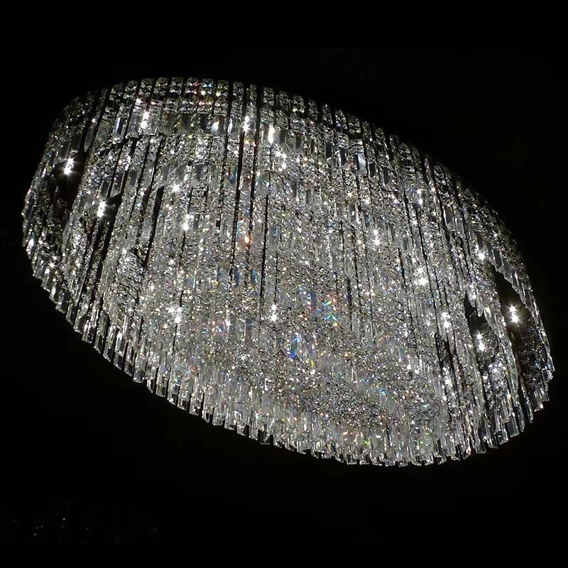 Extra Large Flush Mount Multi - tier Crystal Chandelier Modern Luxury Light Fixture For Living Room/Dining Room/Bedroom - briglamps