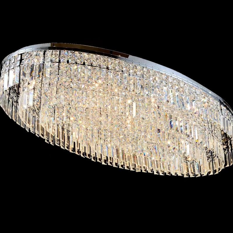Extra Large Flush Mount Multi - tier Crystal Chandelier Modern Luxury Light Fixture For Living Room/Dining Room/Bedroom - briglamps