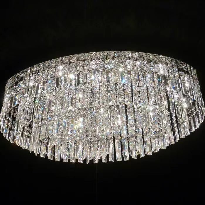 Extra Large Flush Mount Multi - tier Crystal Chandelier Modern Luxury Light Fixture For Living Room/Dining Room/Bedroom - briglamps