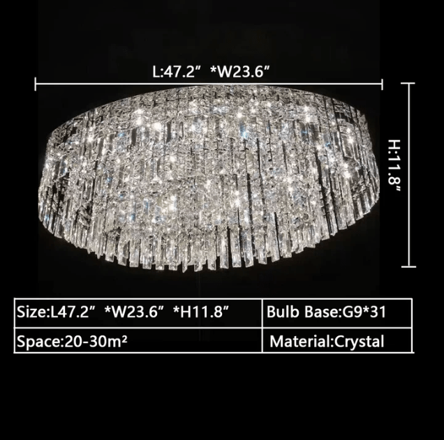 Extra Large Flush Mount Multi - tier Crystal Chandelier Modern Luxury Light Fixture For Living Room/Dining Room/Bedroom - briglamps