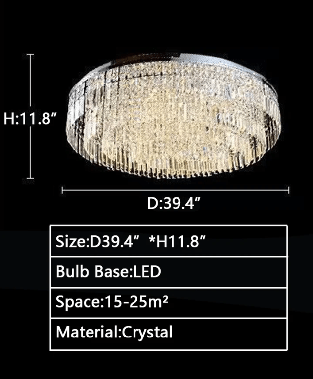 Extra Large Flush Mount Multi - tier Crystal Chandelier Modern Luxury Light Fixture For Living Room/Dining Room/Bedroom - briglamps
