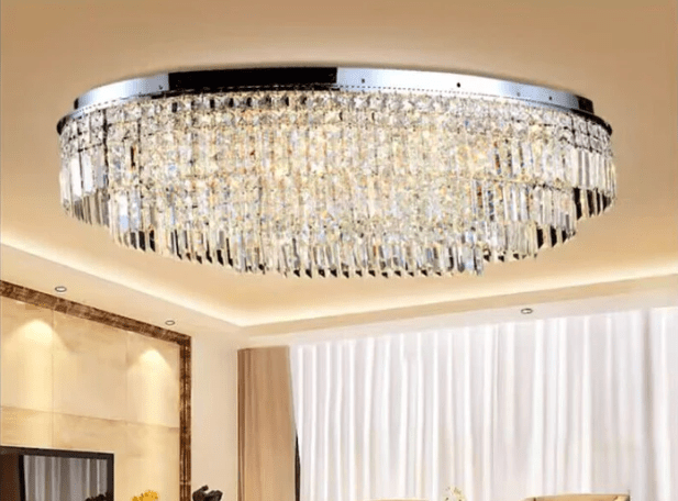 Extra Large Flush Mount Multi - tier Crystal Chandelier Modern Luxury Light Fixture For Living Room/Dining Room/Bedroom - briglamps