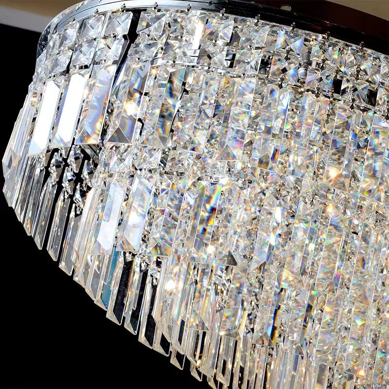 Extra Large Flush Mount Multi - tier Crystal Chandelier Modern Luxury Light Fixture For Living Room/Dining Room/Bedroom - briglamps