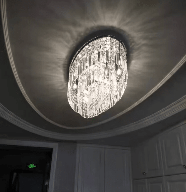 Extra Large Flush Mount Multi - tier Crystal Chandelier Modern Luxury Light Fixture For Living Room/Dining Room/Bedroom - briglamps