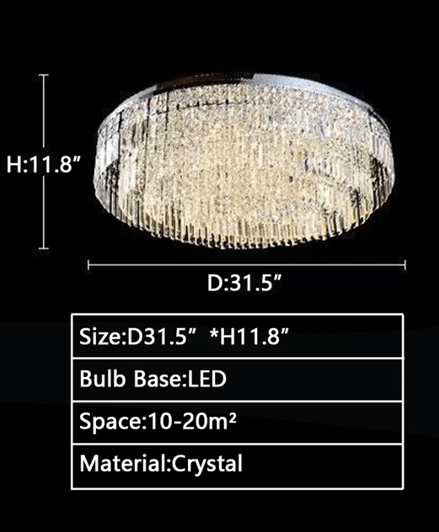 Extra Large Flush Mount Multi - tier Crystal Chandelier Modern Luxury Light Fixture For Living Room/Dining Room/Bedroom - briglamps
