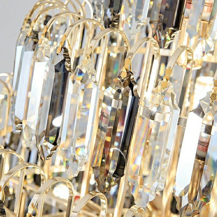 Extra Large Foyer Decorative Crystal Lighting Fixture Living Room Crystal Chandelier For Entryway Staircase - briglamps