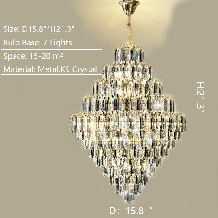 Extra Large Foyer Decorative Crystal Lighting Fixture Living Room Crystal Chandelier For Entryway Staircase - briglamps