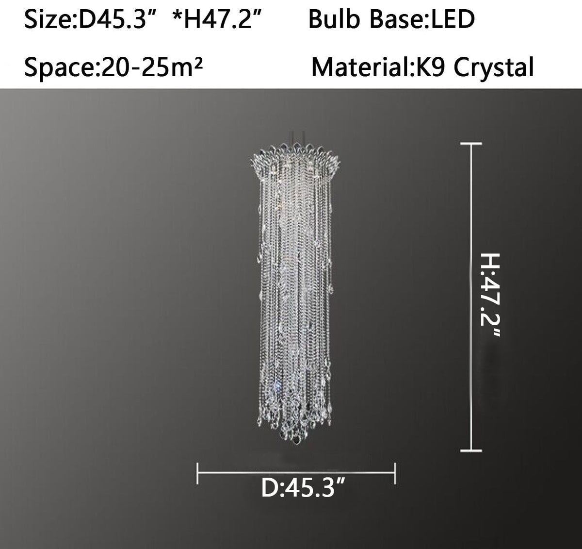 Extra Large Light Luxury Stairwell Crystal Tassel Chandelier for Staircase/High Floor Hall/Loft - briglamps