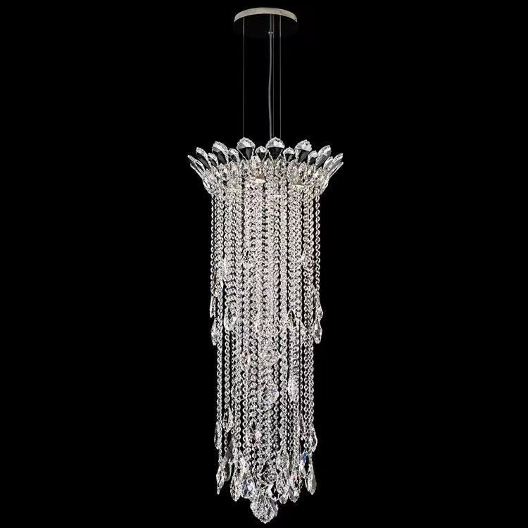 Extra Large Light Luxury Stairwell Crystal Tassel Chandelier for Staircase/High Floor Hall/Loft - briglamps