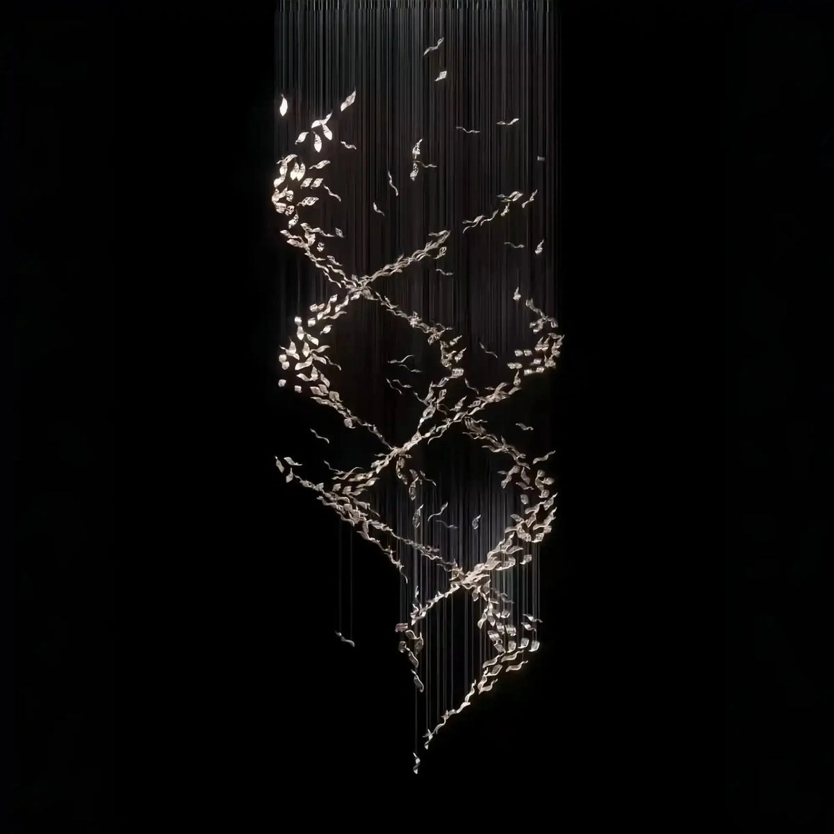 Extra Large Luxury Art Double Spiral Creative Crystal Chandelier For High-ceiling Foyer/Hallway/Entryway - Brig Lighting