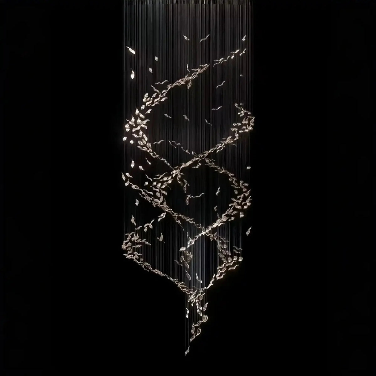Extra Large Luxury Art Double Spiral Creative Crystal Chandelier For High-ceiling Foyer/Hallway/Entryway - Brig Lighting