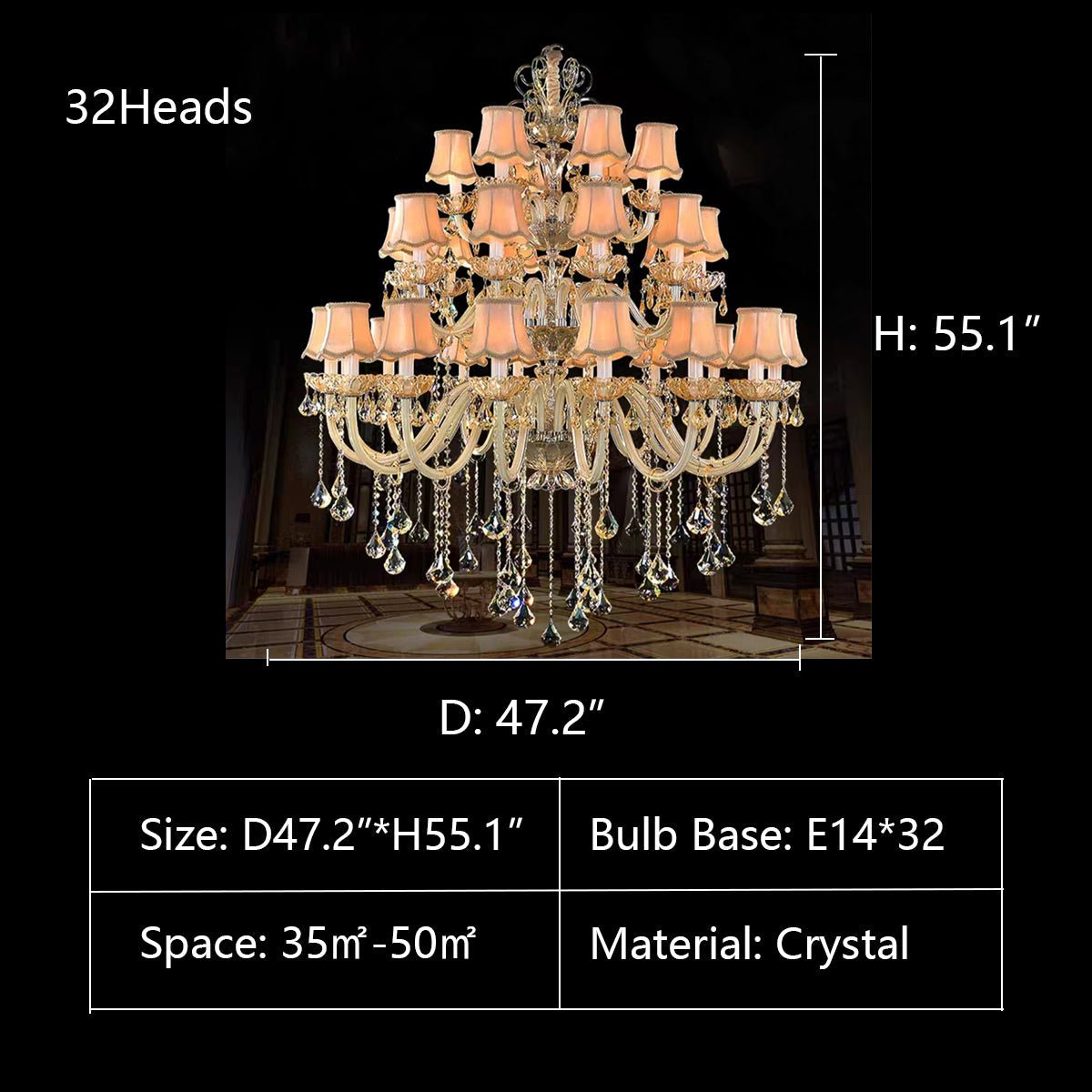 Extra Large Luxury Multi - Tiered Crystal Pendant Chandelier for High - Ceiling Rooms - briglamps