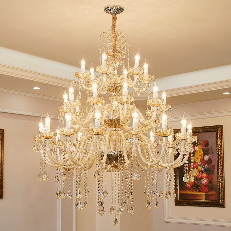 Extra Large Luxury Multi - Tiered Crystal Pendant Chandelier for High - Ceiling Rooms - briglamps