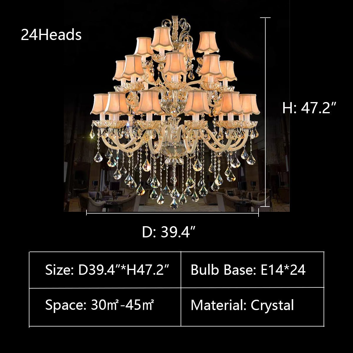 Extra Large Luxury Multi - Tiered Crystal Pendant Chandelier for High - Ceiling Rooms - briglamps
