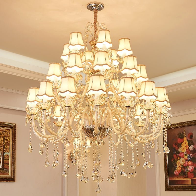 Extra Large Luxury Multi - Tiered Crystal Pendant Chandelier for High - Ceiling Rooms - briglamps