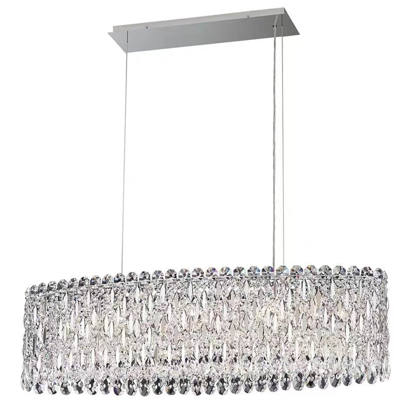 Extra Large Modern Fashion Oval Crystal Pendant Chandelier for Dining Room/Kitchen Island - briglamps