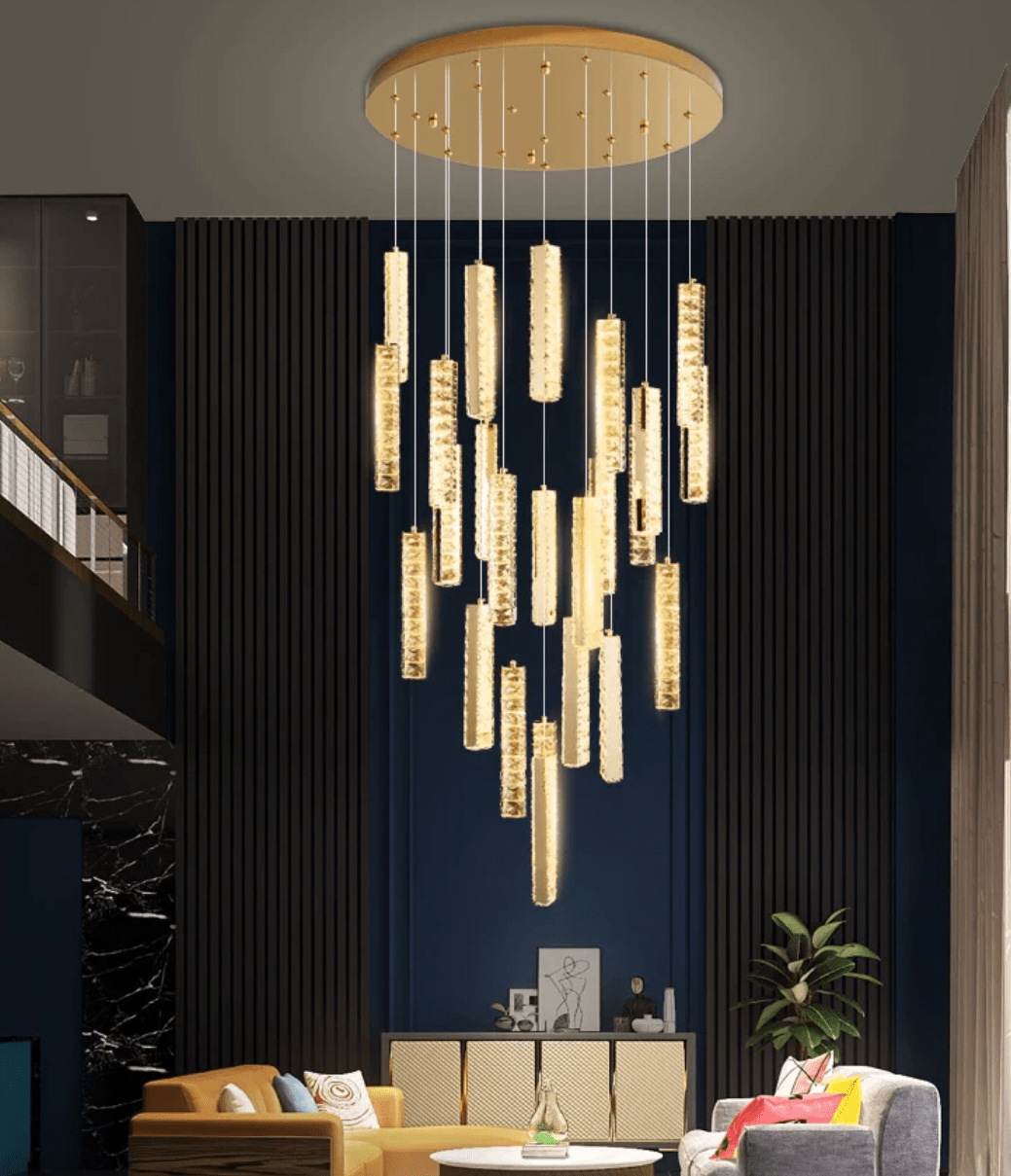 Extra Large Modern Spiral Crystal Ceiling Light Decoration for Staircase/ High Ceiling Living Room/ Hotel Lobby/ Hallway - briglamps