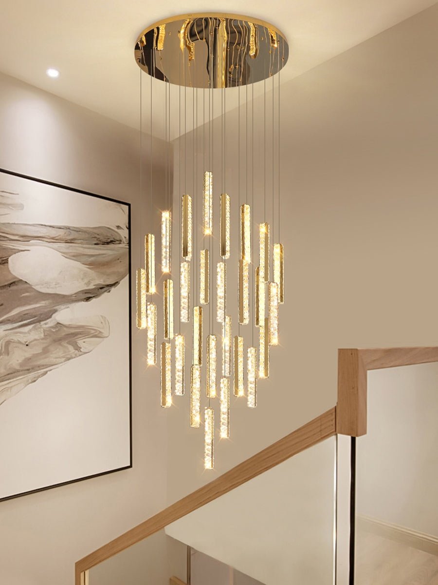 Extra Large Modern Spiral Crystal Ceiling Light Decoration for Staircase/ High Ceiling Living Room/ Hotel Lobby/ Hallway - briglamps